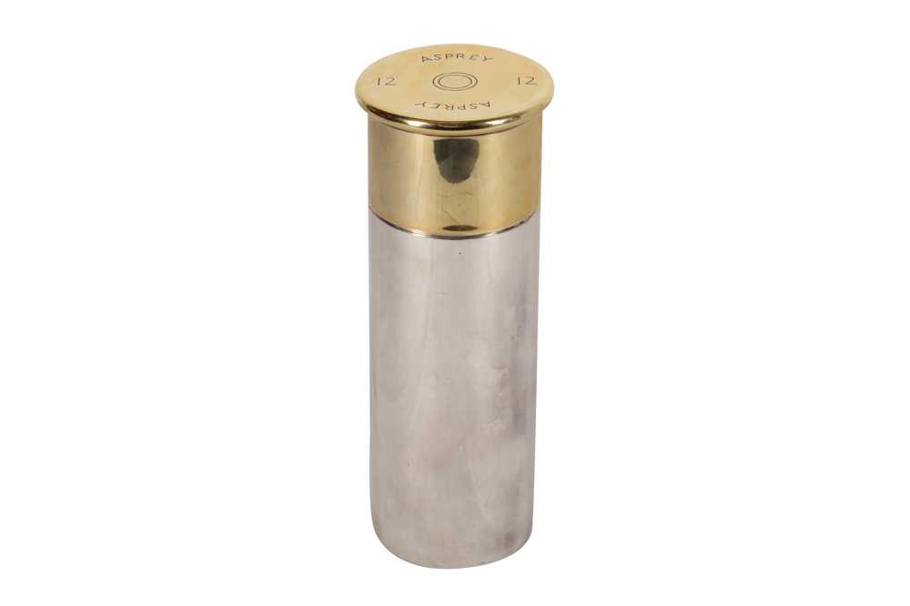 Lot 114 - ASPREY COCKTAIL SHAKER IN FORM OF SHOTGUN CARTRIDGE