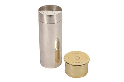 Lot 114 - ASPREY COCKTAIL SHAKER IN FORM OF SHOTGUN CARTRIDGE