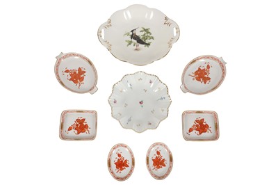 Lot 90 - SET OF SIX HEREND DISHES WITH LIOMOGES AND COALPORT DISHES