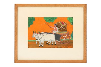 Lot 291 - SEVEN MICA PAINTINGS OF HINDU DEITIES AND PEOPLE OF INDIA