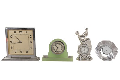 Lot 83 - A COLLECTION OF FOUR DESK CLOCKS, 20TH CENTURY