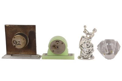 Lot 83 - A COLLECTION OF FOUR DESK CLOCKS, 20TH CENTURY