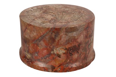 Lot 209 - A RED MARBLE SOCLE