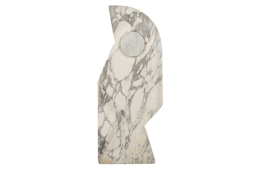 Lot 210 A VEINED WHITE MARBLE ABSTRACT SCULPTURE