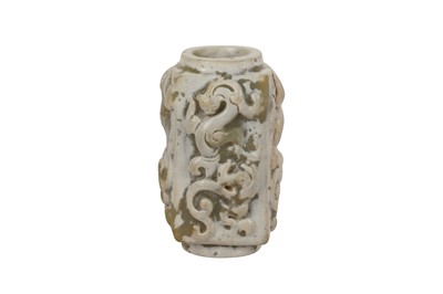 Lot 166 - A CHINESE CARVED JADE CONG