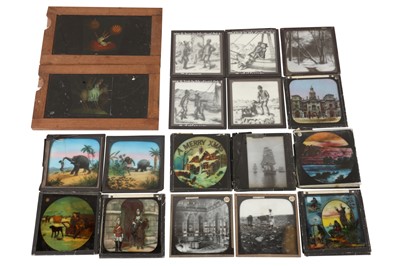 Lot 385 - A Selection of B &W and Hand Coloured Magic Lantern Slides