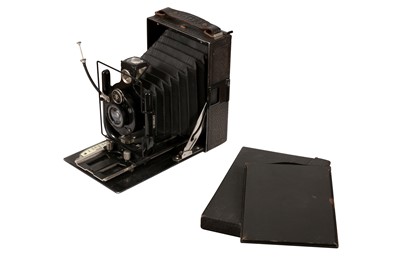 Lot 7 - Thornton & Pickard Wood & Brass Half Plate Field Camera with tripod and another folding camera