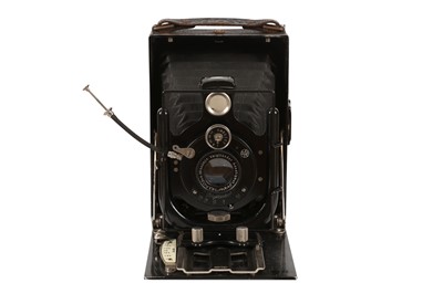 Lot 7 - Thornton & Pickard Wood & Brass Half Plate Field Camera with tripod and another folding camera