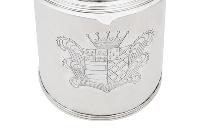 Lot 729 - A large and fine Charles II sterling silver tankard, London 1677 by Arthur Manwaring (free 1643, d.1678)