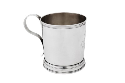 Lot 616 - A George III provincial sterling silver small mug, Newcastle 1779 by John Langlands I and John Robertson