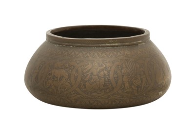 Lot 529 - AN ENGRAVED ZAND-STYLE COPPER BOWL