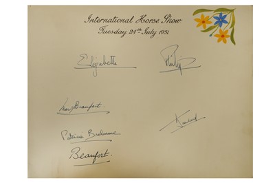 Lot 9 - Autograph Album.- Incl. Queen Elizabeth II, Prince Philip, Ian Fleming & Others