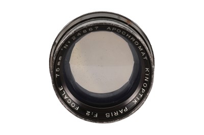 Lot 253 - A Kinoptik Paris 75mm f/2 Apochromat Focale Lens