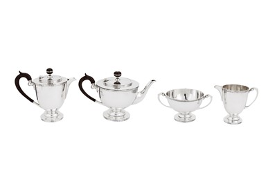 Lot 578 - A George V sterling silver four-piece tea and coffee service, Sheffield 1927 by Mappin and Webb