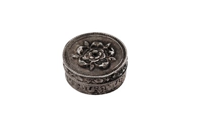 Lot 329 - A small Charles II late 17th century unmarked silver thread box, circa 1680