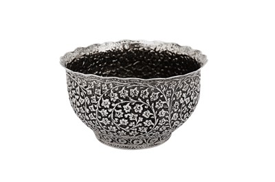 Lot 361 - An early 20th century Anglo - Indian unmarked silver bowl, Lucknow circa 1910