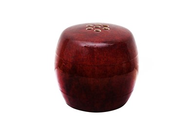 Lot 553 - A CHINESE FLAMBÉ-GLAZED CHILD'S BARREL STOOL