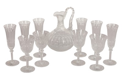 Lot 123 - A PART SET OF ST LOUIS CRYSTAL 'TOMMY' DRINKING GLASSES AND DECANTER