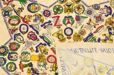 Lot 531 - TWO JACQMAR WWII PROPAGANDA SCARVES