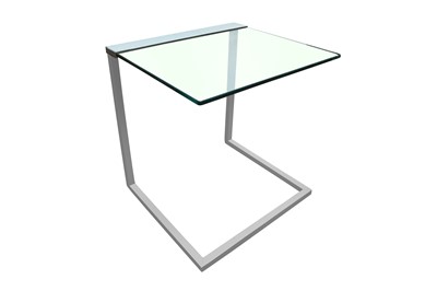Lot 718 - A CONTEMPORARY CHROME CANTILEVER SIDE TABLE