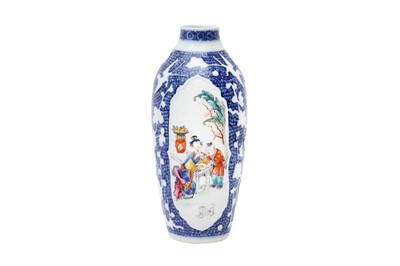 Lot 203 - A CHINESE FAMILLE-ROSE MOULDED SOFT PASTE VASE