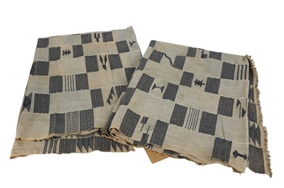 Lot 194 - TWO GHANIAN KENTE CLOTH PANELS, LATE 19TH TO EARLY 20TH CENTURY