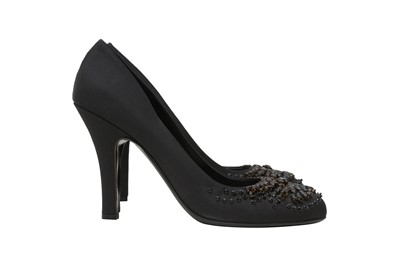 Lot 609 - Prada Black Embellished Heeled Pump - Size 39