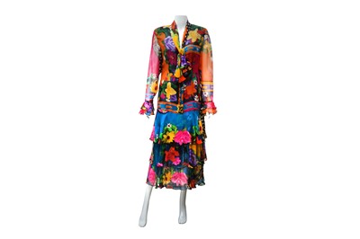 Lot 412 - Emanuel Ungaro Multi Silk Print Dress - Size 14