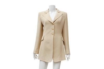 Lot 485 - Hermes Beige Silk Crepe Jacket - Size 36