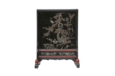 Lot 66 - A CHINESE MOTHER-OF-PEARL INLAID TABLE SCREEN