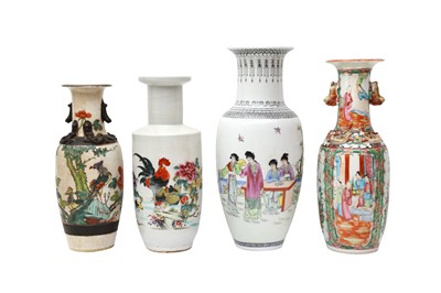 Lot 1010 - A GROUP OF FOUR CHINESE FAMILLE-ROSE VASES