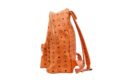 Lot 402 - MCM Orange Visetos Stark Studded Large Backpack