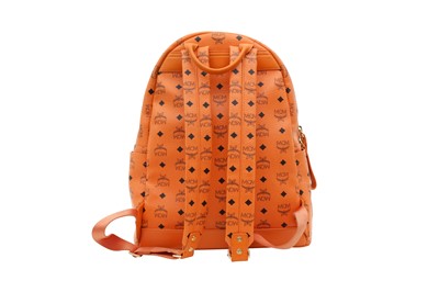 Lot 402 - MCM Orange Visetos Stark Studded Large Backpack