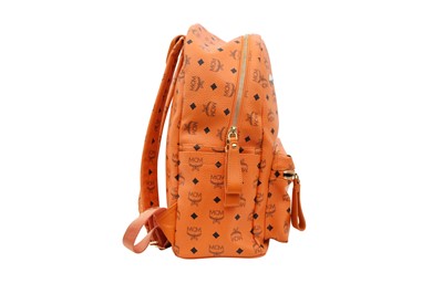 Lot 402 - MCM Orange Visetos Stark Studded Large Backpack