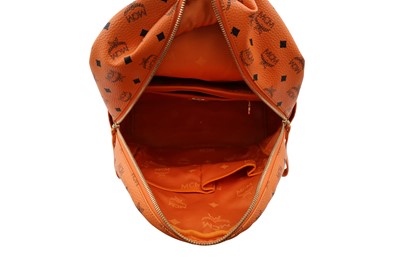Lot 402 - MCM Orange Visetos Stark Studded Large Backpack