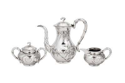 Lot 412 - An early 20th century Chinese Export silver three-piece coffee service, Shanghai circa 1930 retailed by Nanking Store