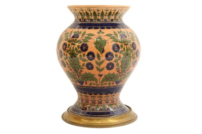 Lot 501 - A ZSOLNAY PECS, HUNGARIAN VASE IN PERSIAN STYLE