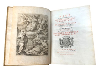 Lot 21 - Vasari.Vite de' pui' Eccellenti Pittori Scultori e Architetti, 3vols. 1759-60