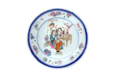 Lot 196 - A CHINESE FAMILLE-ROSE 'EROTIC' DISH