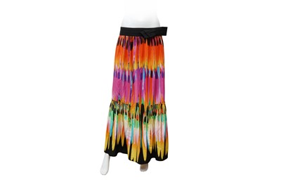 Lot 407 - Escada Multi Silk Print Maxi Skirt - Size 38