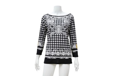 Lot 683 - Versace Monochrome Baroque Print  Top - Size L