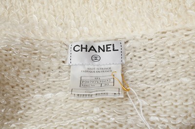 Lot 546 - Chanel Cream Wool CC Logo Cardigan - Size 40