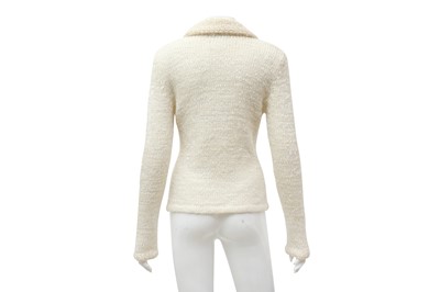 Lot 546 - Chanel Cream Wool CC Logo Cardigan - Size 40