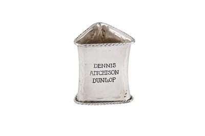 Lot 537 - A George V ‘Arts and Crafts’ sterling silver napkin ring, London 1919 by Alwyn Carr