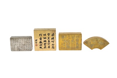 Lot 242 - A GROUP OF FOUR CHINESE PAKTONG INK BOXES