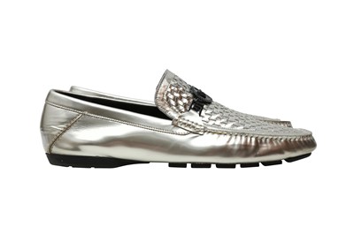 Lot 793 - Versace Men's Silver Driving Moccasin - Size 44