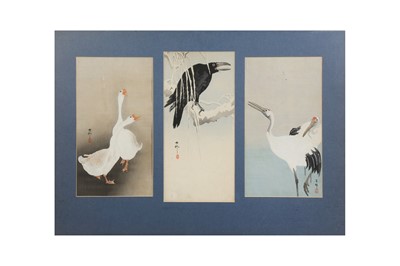 Lot 605 - THREE JAPANESE WOODBLOCK PRINTS BY KOSON OHARA (1877 - 1945)