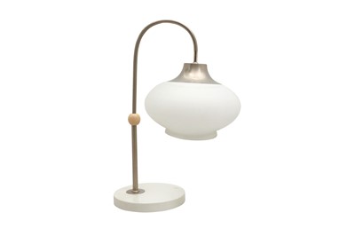 Lot 599 - AN OPALINE TABLE LAMP