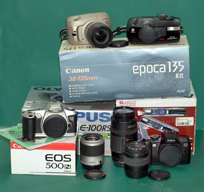 Lot 420 - EOS 500n & 5000 Outfit & Other Cameras.