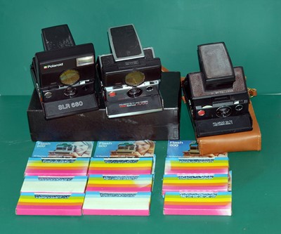 Lot 462 - Group of 3 Polaroid SX-70 Instant Print Cameras.